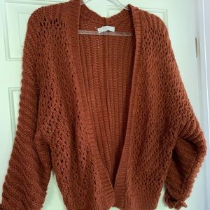 Burnt orange cardigan sweater